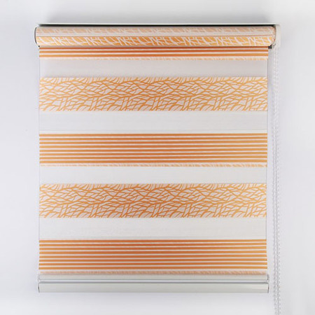 Рулонные шторы День Ночь с оранжевым узором