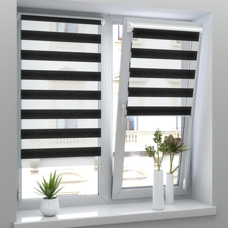 Рулонные шторы День Ночь Черный